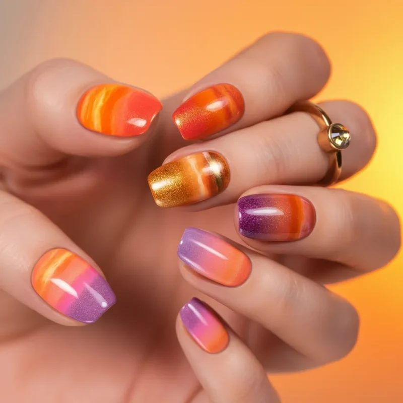 Summer Nails 2025 | Trends, Colors, and Care Tips summer nails 2025 sunsets style