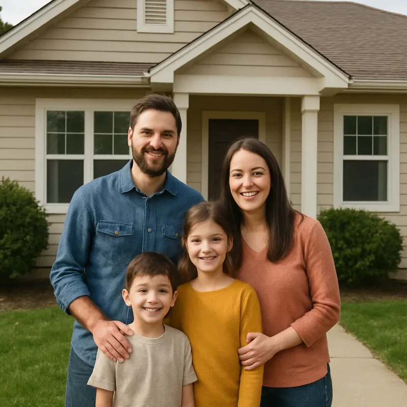 Image of a family in front of their house Understanding Property Rights and Real Estate Laws