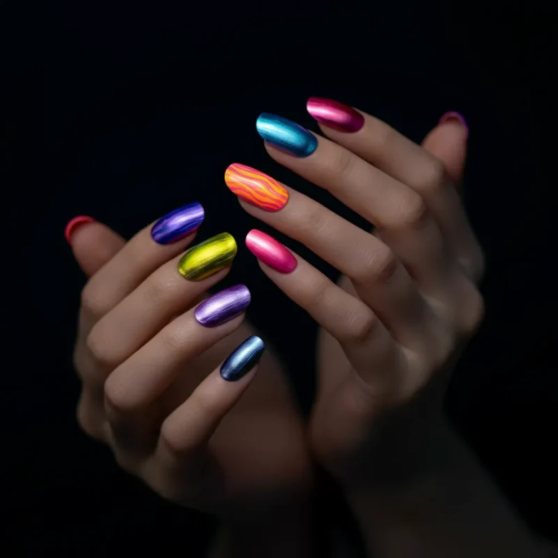 Summer Nails idea Metallics Summer Nails 2025 | Trends, Colors, and Care Tips
