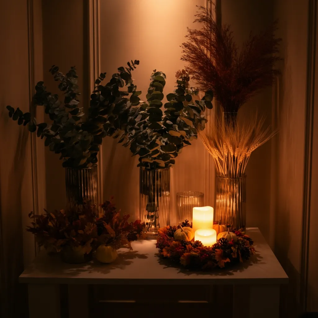 Create a Cozy Ambiance with These Fall Entryway Table Decor Inspirations 5 Greenery and Wreaths fall decor ideas for home